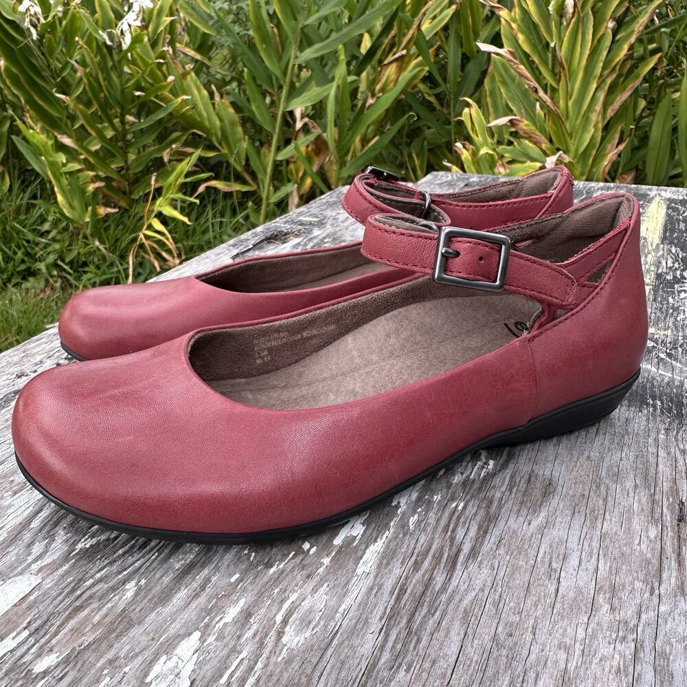 Earth Womens Shoes Dark Red 600 Et Tose 6.5 M Soft Leather Strap 975